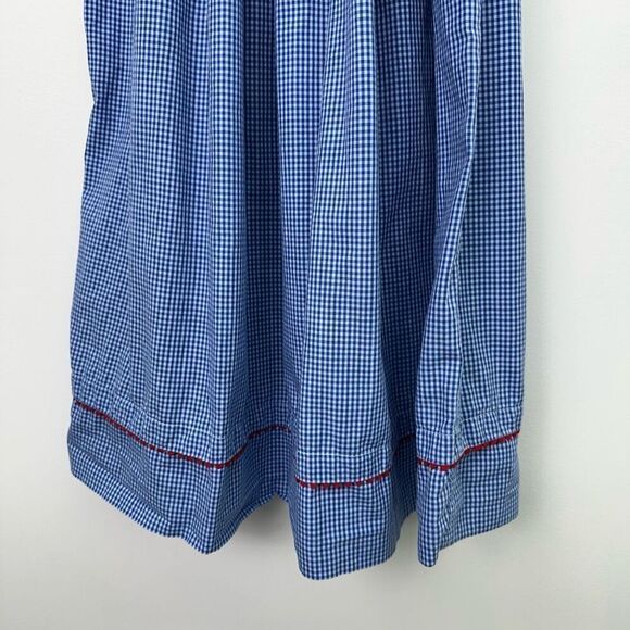 Anavini Kids Blue Gingham Smocked Worm and Apple Puff Sleeve Maxi Dress - Picture 6 of 7